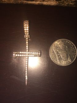 Silver plated Nailed cross chain necklace charm pendant