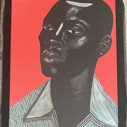 Contemporary art piece: Modern black man portrait art