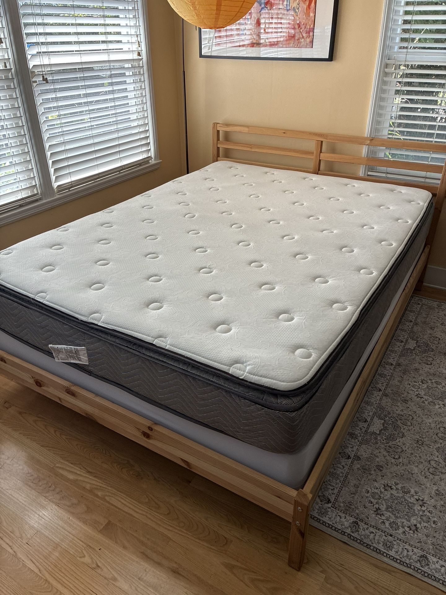 Queen Bed With Mattress And Box Spring In Great Condition