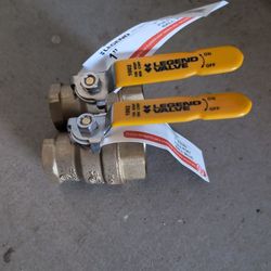 2 - New 1 Inch Brass Ball Valves 