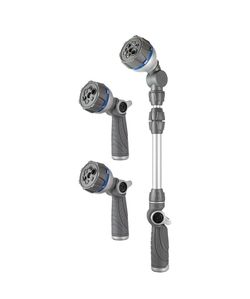 Orbit 3 Pieces Watering Set 2 Multi Pattern Hose Nozzles One Telescoping Wand