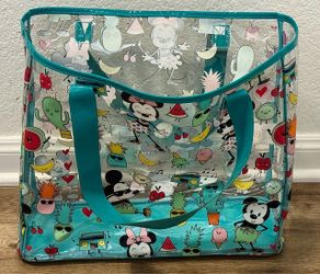 🏖️ Mickey/Minnie Beach Party Vinyl Tote Bag, Waterproof, Handles (new)