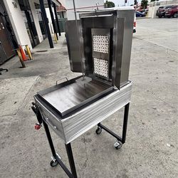 Trompo para tacos al pastor de acero inoxidable de ocho piedras de cerámica incluye manguera