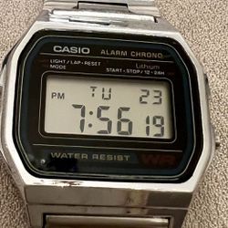 Casio Retro Digital Stainless Steel Silver Watches