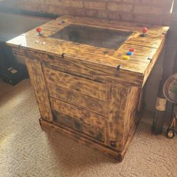 Home entertainment tabletop game system over 60 vintage games with custom made cabinet