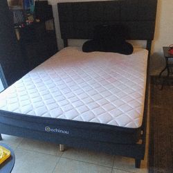 Queen Size Bed With Mattress And Frame And  Headboard.