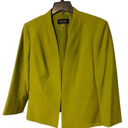 Bright lime green Structured blazer