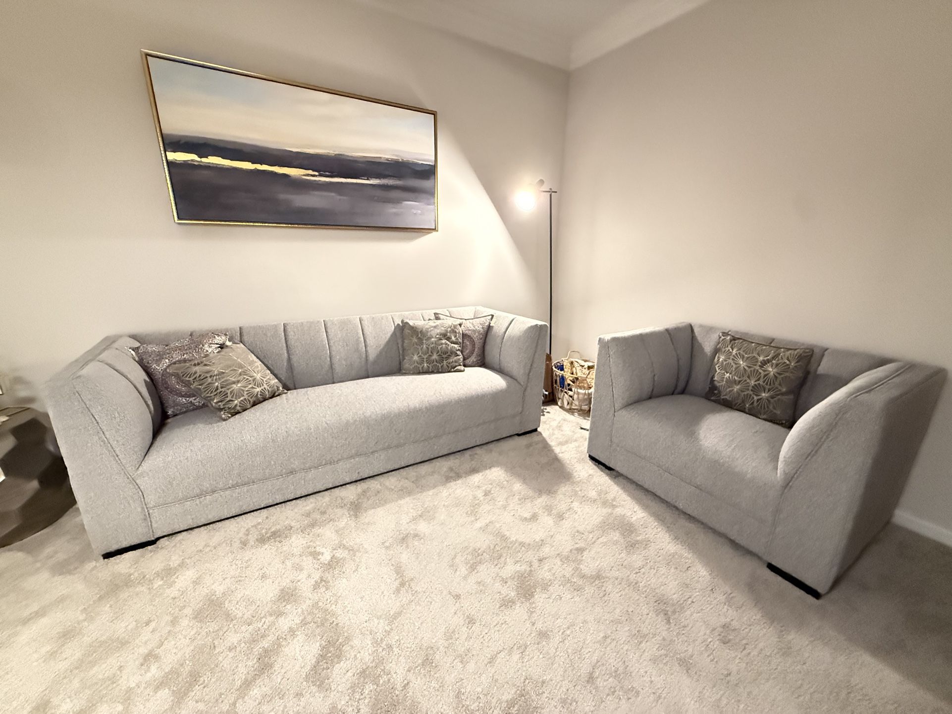 Two Piece Light Gray Sofa set - Like New