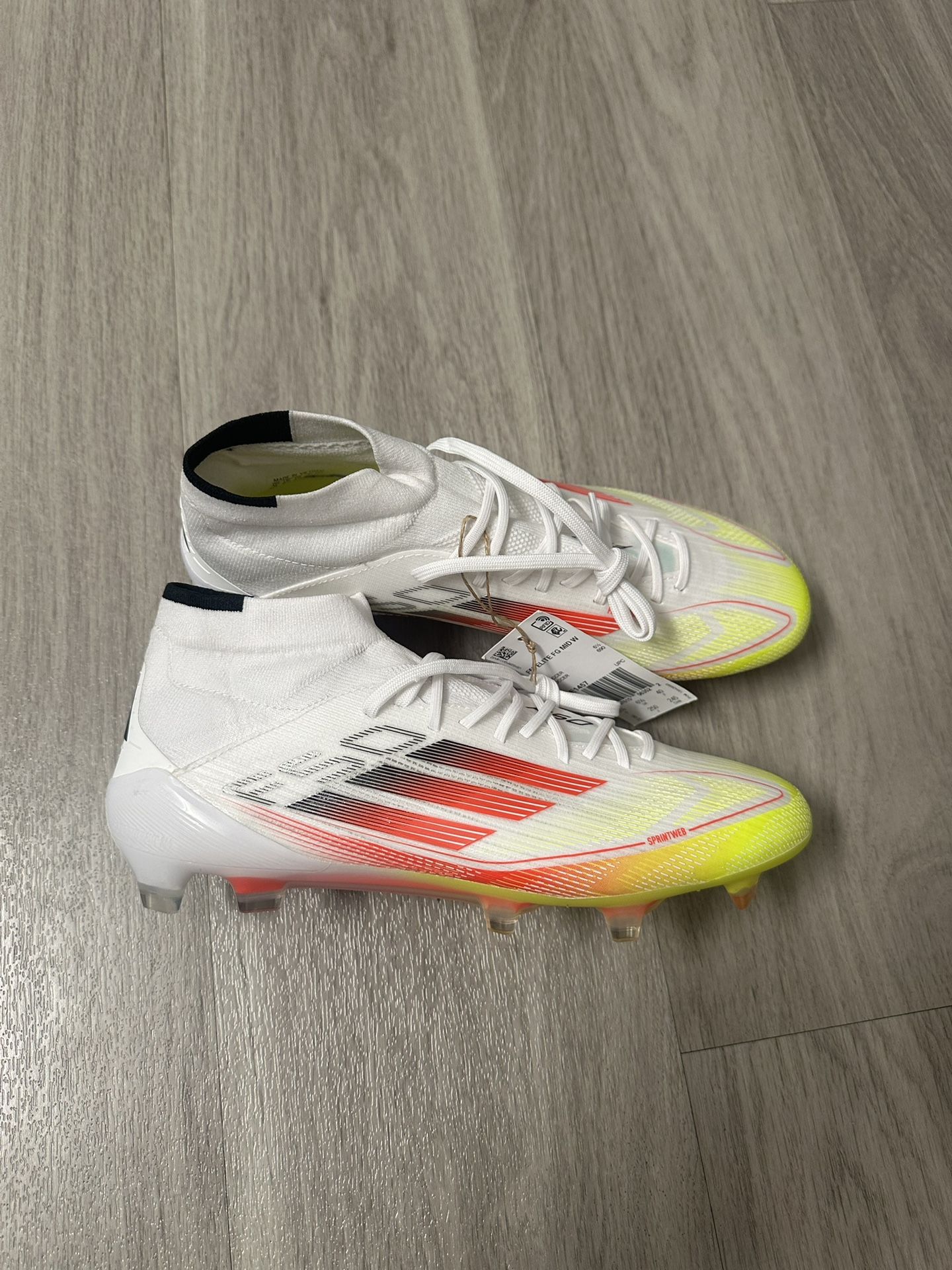 Adidas Adizero F50 Elite Mid FG White Red Soccer Cleats  Women's Size 8