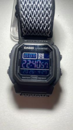 Casio W-800H Digital Watch Black Black Grey Strap