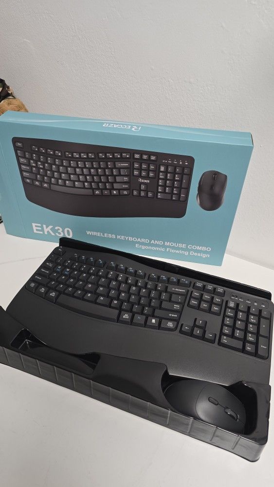 NEW RECCAZR EK30 Wireless Keyboard and Mouse Combo – Ergonomic Design