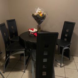 Black Wood Table Set