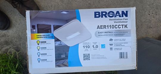 Broan-NuTone Bathroom Exhaust Fan – Retrofit Design Replaces Existing Fan Without Attic Access, Quiet 1.0 Sones, 110 CFM, Powerful Ventilation with 4 
