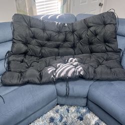 Black Cushion Porch Swing Cushions, 3 Seat Outdoor Swing Cushion Replacement Dark Grey