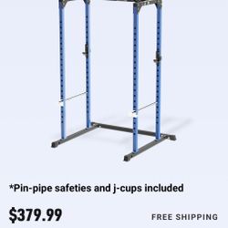 Squat Rack, Bench and bumper plates