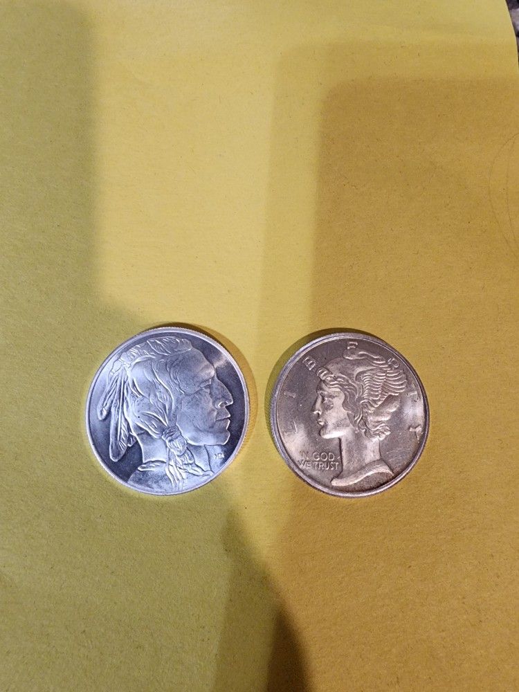 2 1 Oz Silver .999 Coins