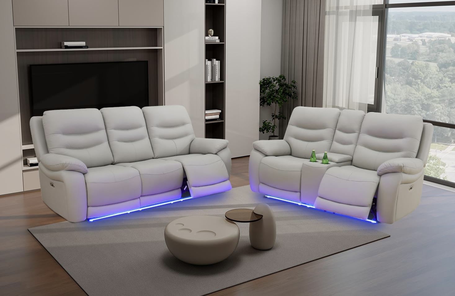 💥FREE DELIVERY💥Brand New POWER, LED, USB 2PC Reclining Sofa Loveseat Set