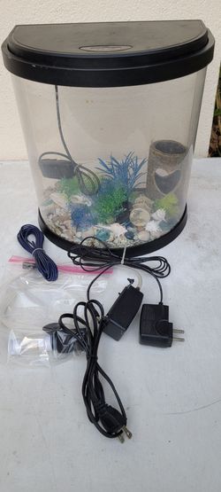 TOP FIN Half Moon Aquarium 3.5 gal.