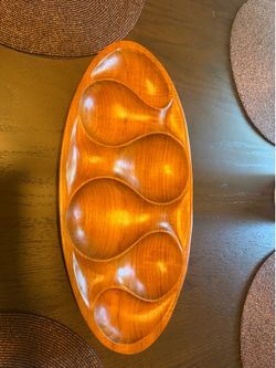 Teak wood serving tray