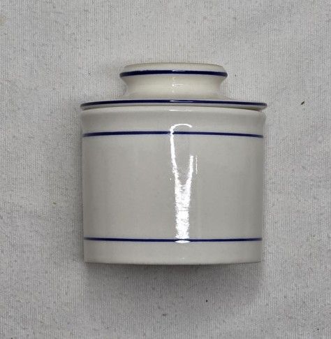 Blue Trim Butter Bell