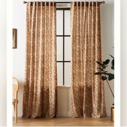 Printed Floral Curtain - Anthropologie Hyacinth