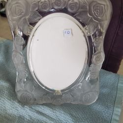 Heavy Clear Glass With Flowers Photo Frame  And About 30 More Frames $5 Each