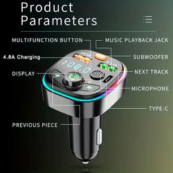 Car Charger, FM Transmitter, and MP3 Music Player Audio Receiver