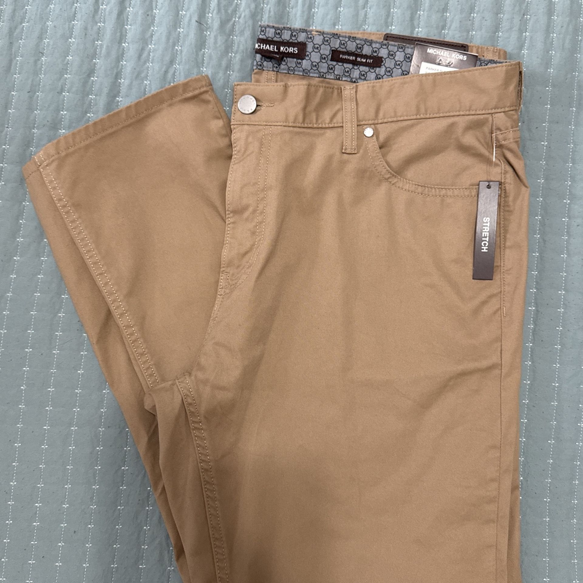 Men’s NWT Micheal kors Parker Slim Fit Stretch Khaki Waist 36 Length 30 36/30