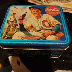 Vintage Coca Cola Baseball Tin