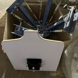 4 Color 1 Station Screen Printing Press + Flash Dryer – Complete Setup
