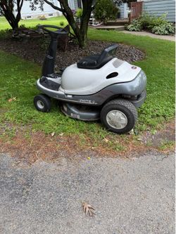 White lawn mower