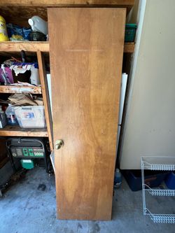 Wooden door with door knob