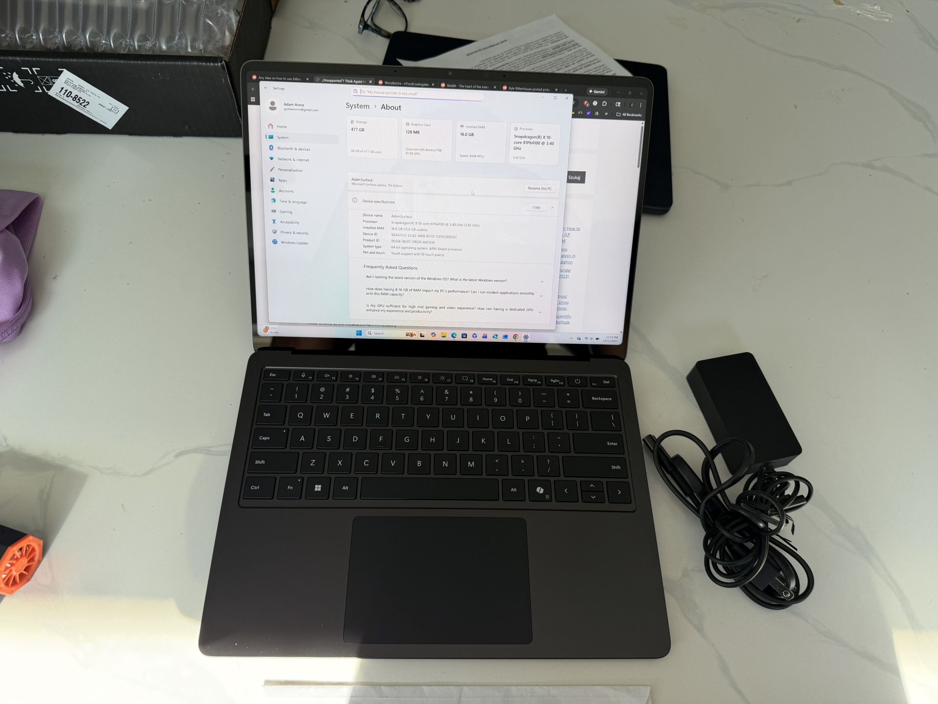 Microsoft Surface Laptop 7 Black 16/512GB Snapdragon X Plus Processor