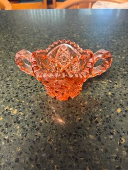 Pink Depression Glass Double-Handled Sugar Bowl