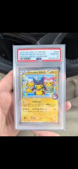 2015 Pokemon Japanese XY Promo Mega Campaign #203 Poncho Wear Pikachu PSA 10