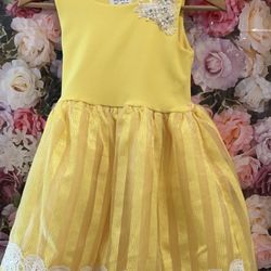 Size 8 Girls Yellow Dress 
