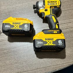 Dewalt impact drill with 2, 6AH batteries
