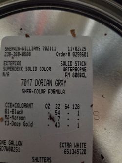 Sherwin-Williams SuperDeck Solid Stain Dorian Gray 1 Gallon