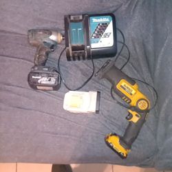 Makita charger impact battery dewalt saw and light and Makita light off for 100 bucks