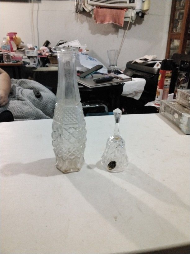 Lead Crystal Vase And Lead Crystal Bell