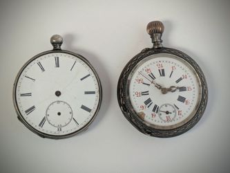 2 old antique pocket watches 1800s 1900s possibly SILVER. 

12) Old Victorian pocket watch likely late 1800’s
- key wind, but missing key/hands/glass/