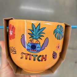 NWT Stitch ramen bowl set
