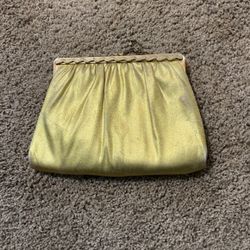 HL Harry Levine USA Vintage 60’s Gold Lamé Evening Bag / Clutch / Purse