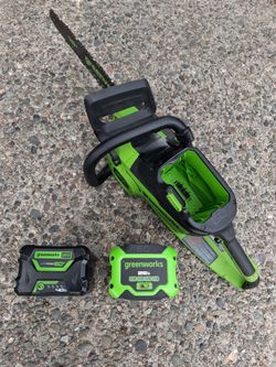Greenworks 60Volt 16in Chain Saw  Excellent 2.0&4.0 bats(no charger) pick up fremont sea. No Low ball offers. No trades