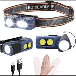 1000 lumens COB light in 7 modes!! Outdoor sports sensor headlamp