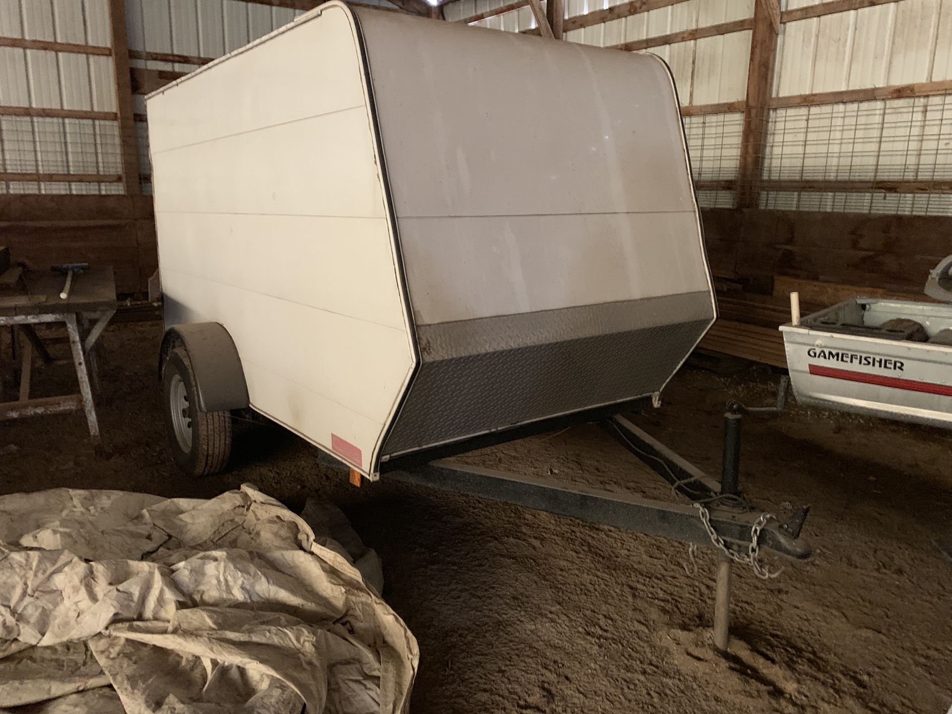 Enclosed Carson trailer in good condition in storage in Belvidere Il approx size is 10 x 5 x 5