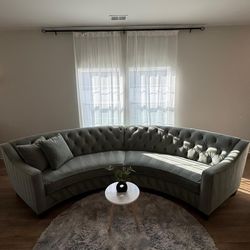 12FT Two Piece Velvet Sofa