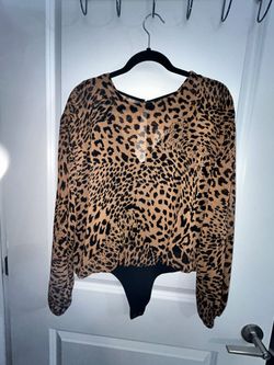 Cheetah Print Blouse Bodysuit