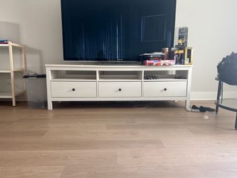 White Wood Dresser with 3 Open Drawer