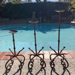 Wrought Iron Candle Holders